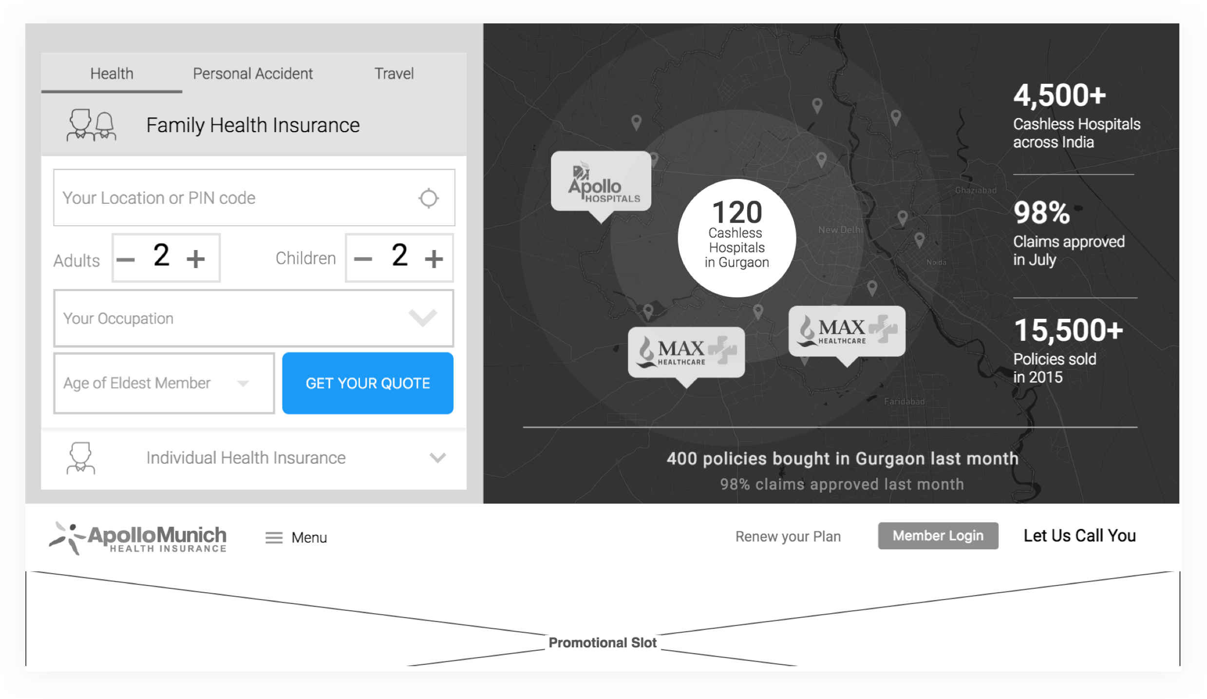 Rewamping Apollo Munich Insurance Website.