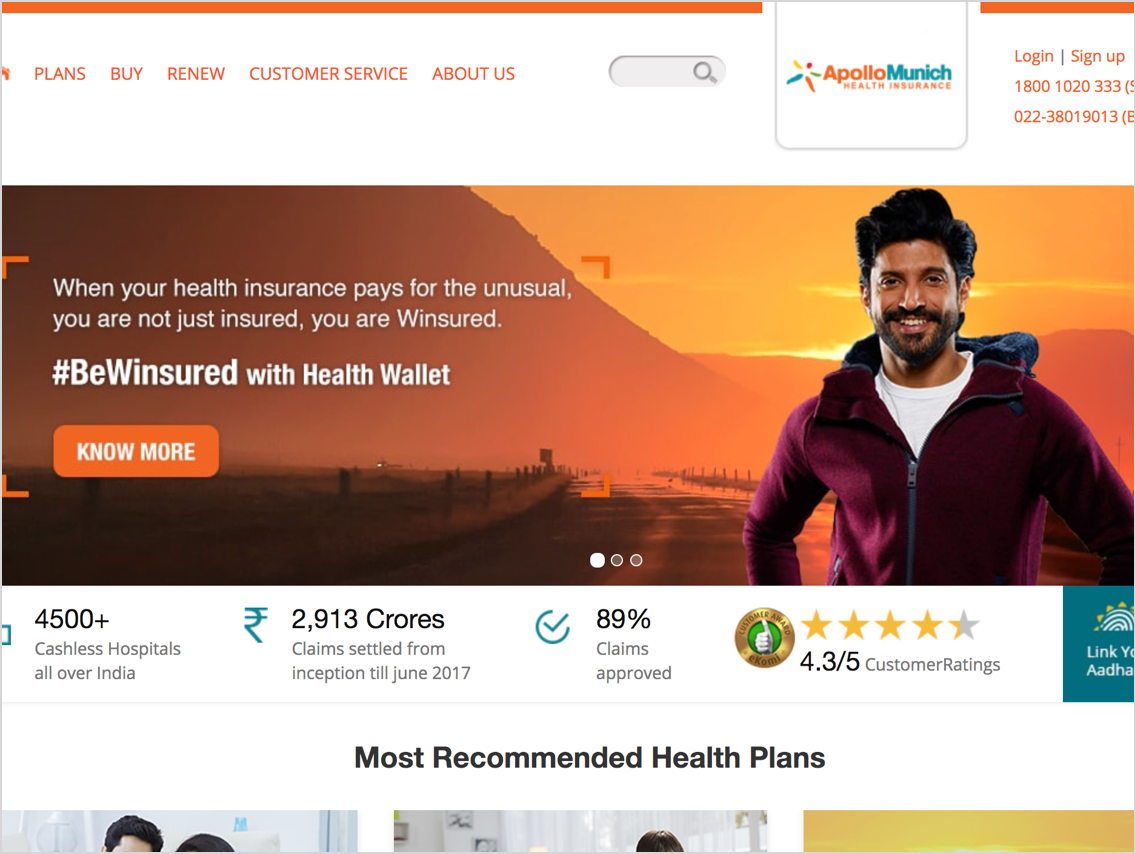 Rewamping Apollo Munich Insurance Website.